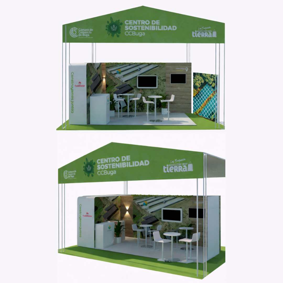 Espacio de experiencia modular con techo