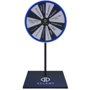 ruleta de piso 180 cm metálica y neon flex para eventos BTL