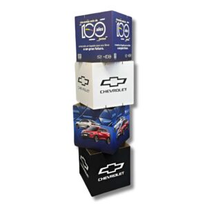 tótem de cartón publicitario modular 5 módulos