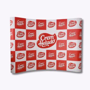 Backing Wall curvo 227x227 cm personalizado para activaciones BTL