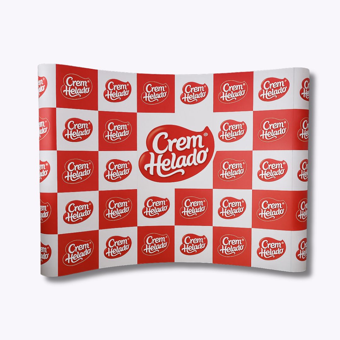 Backing Wall curvo 227x227 cm personalizado para activaciones BTL