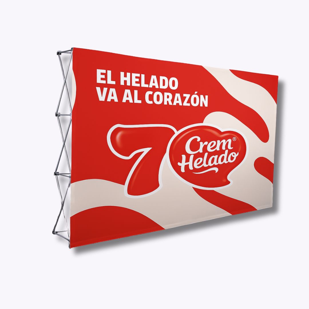 Backing publicitario 227x227 cm profesional para activaciones BTL